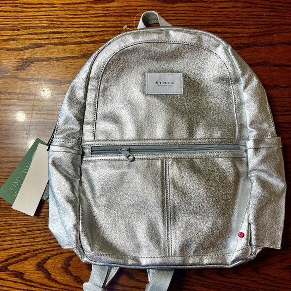 State Kane Kids Silver Metallic Backpack - Picture 1 of 3